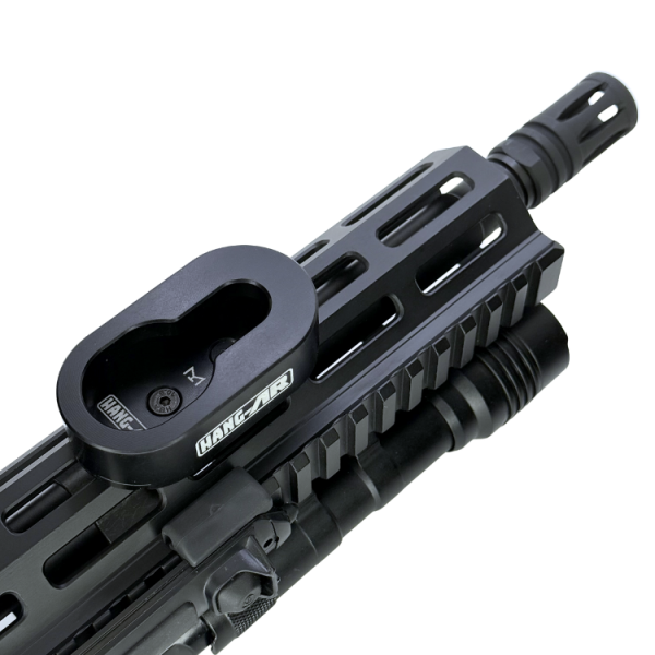 tactical rifle storage mount attached to rifle